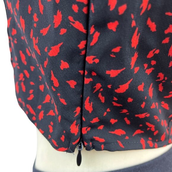 Dynamite Black & Red Long Sleeve Cropped Blouse With Square Neckline Size XS - Picture 5 of 8